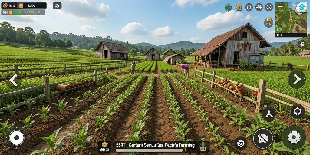Gameplay menakjubkan dalam 55RT dengan elemen bertani yang seru.