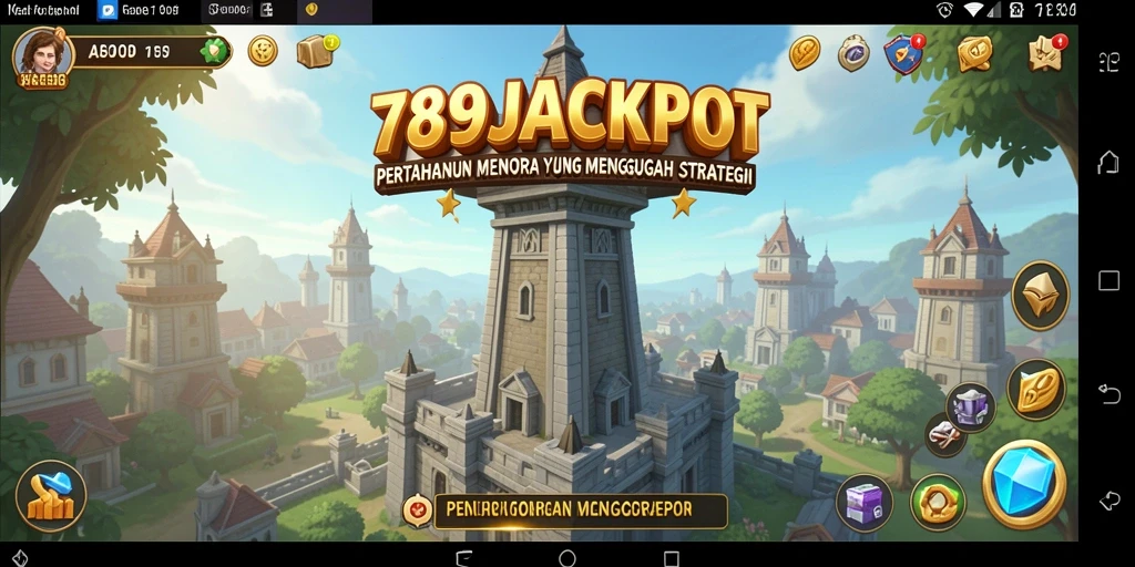 Tampilan menarik dari gameplay Tower Defense 789JACKPOT.