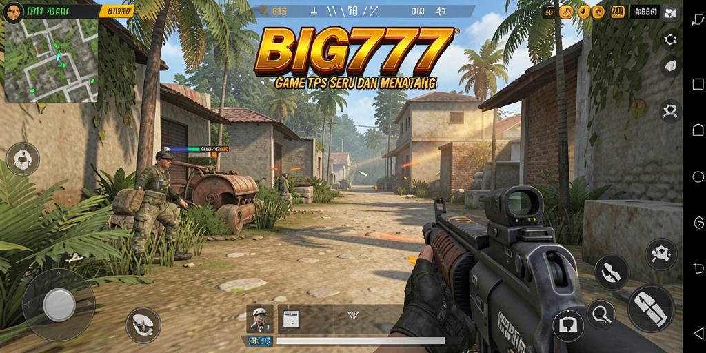 Screenshot utama BIG777 menampilkan aksi gameplay TPS yang dinamis.