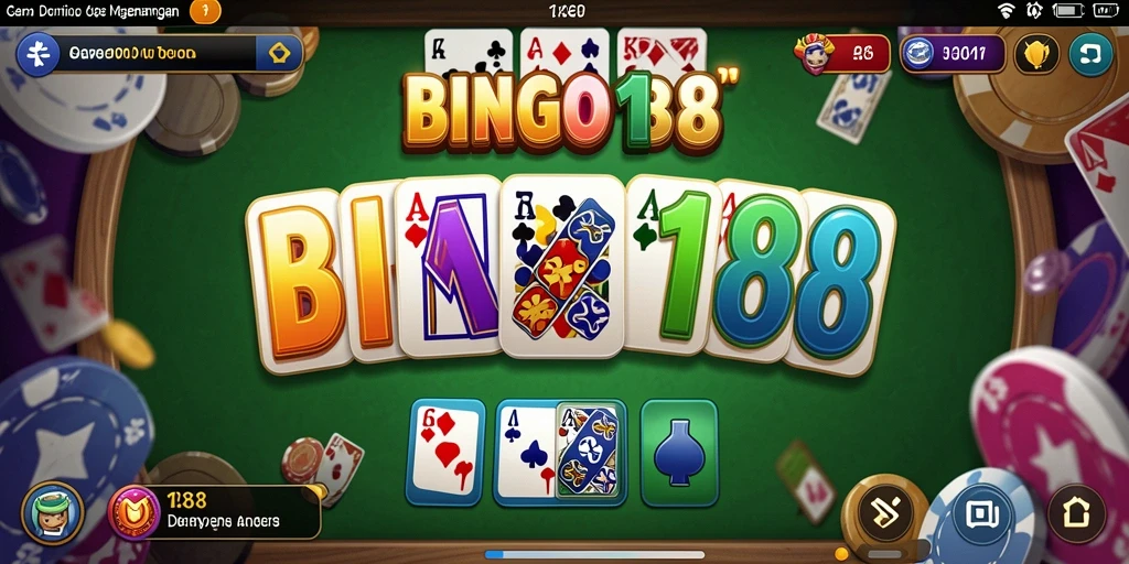Screenshot BINGO188 yang menampilkan gameplay Domino yang seru.