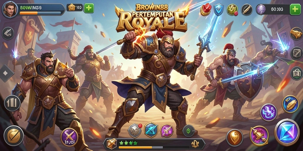 Tangkapan layar gameplay menegangkan dari BROWIN88 yang menunjukkan aksi pertempuran royale.