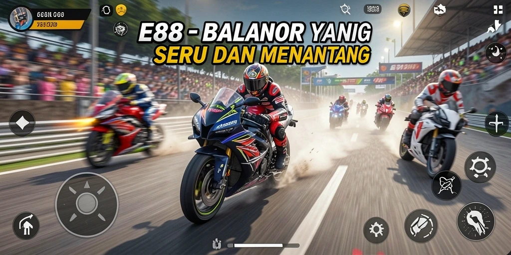 Gameplay balapan motor yang mendebarkan di E88.
