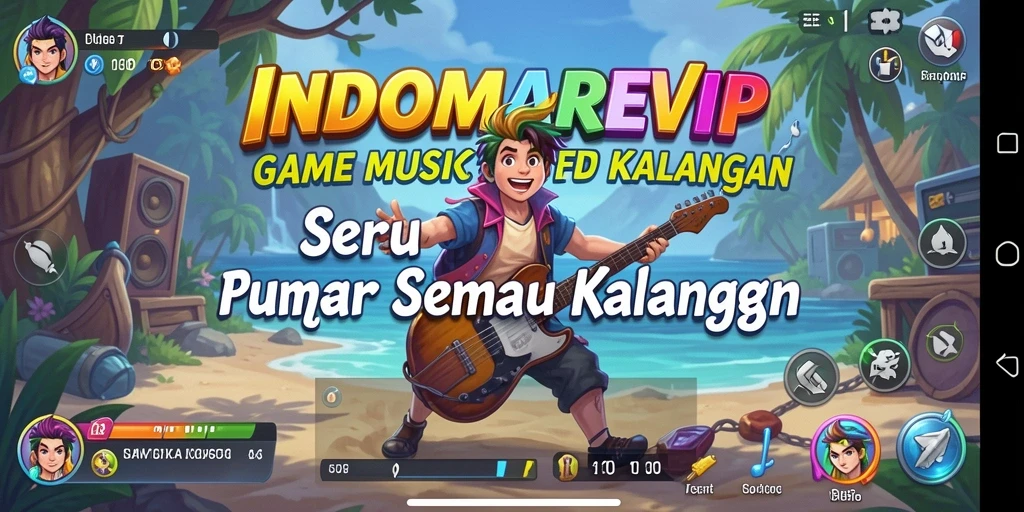 Screenshot gameplay INDOMAREVIP yang menampilkan keseruan bermain musik.