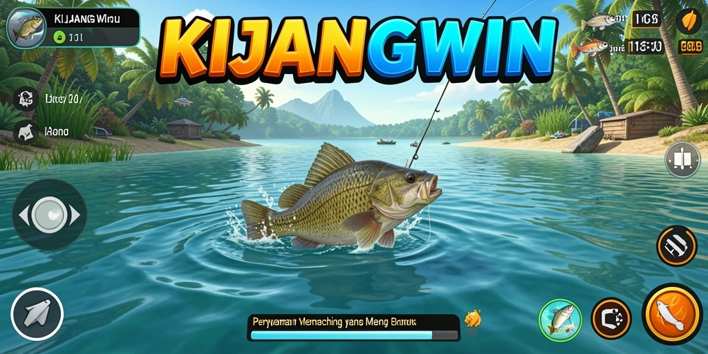 Tampilan gameplay KIJANGWIN yang mendebarkan saat memancing.