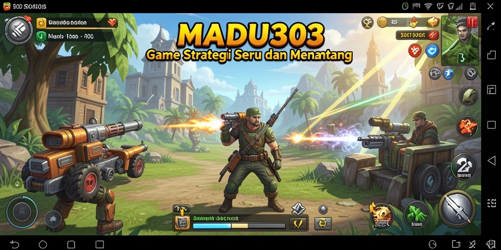 Tangkapan layar utama MADU303 yang menunjukkan gameplay strategi yang mendebarkan.