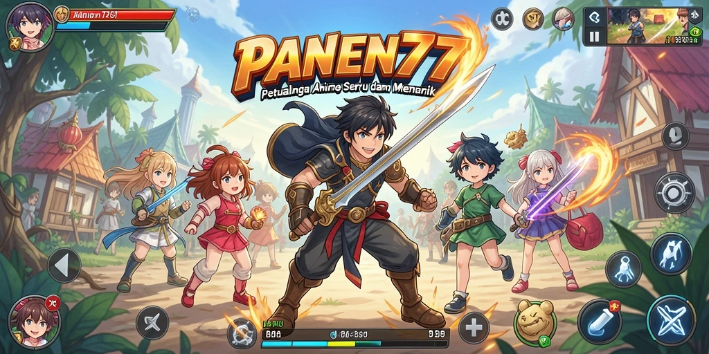 Tampilan gameplay PANEN77 yang menarik dan penuh warna.
