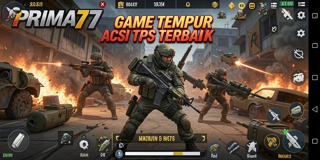 Tampilan gameplay seru dari PRIMA77 dengan aksi pertempuran menarik.