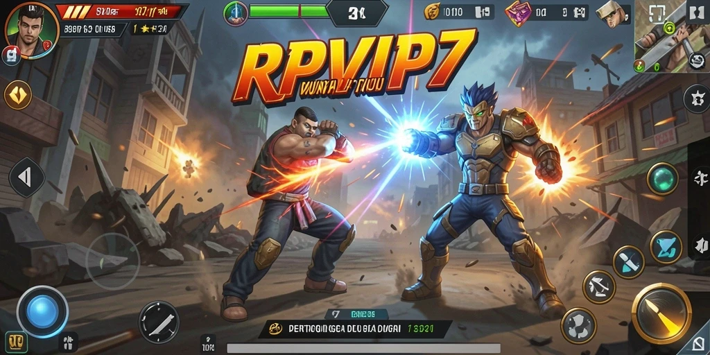 Screenshot menunjukkan aksi seru dalam pertarungan RPVIP7.